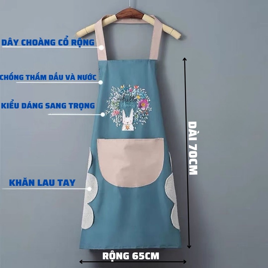 Tạp Dề, Yếm Nấu Ăn ,Học Vẽ Có Lót Tay, Chống Thấm Nước Loại Đẹp K07