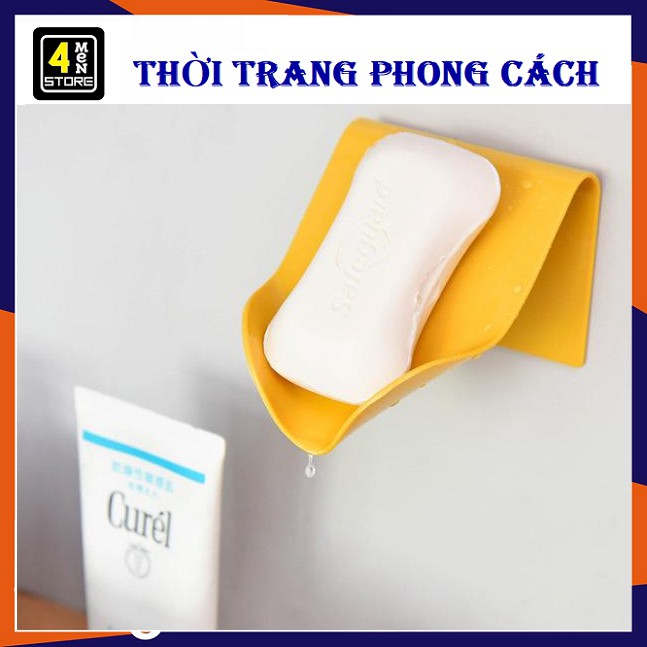 Khay Đựng Xà Bông Dán Tường Có Lỗ Thoát Nước - Kệ Đựng Xà Bông Dán Tường Có Hình Lượn Sống Lỗ Thoát Nước