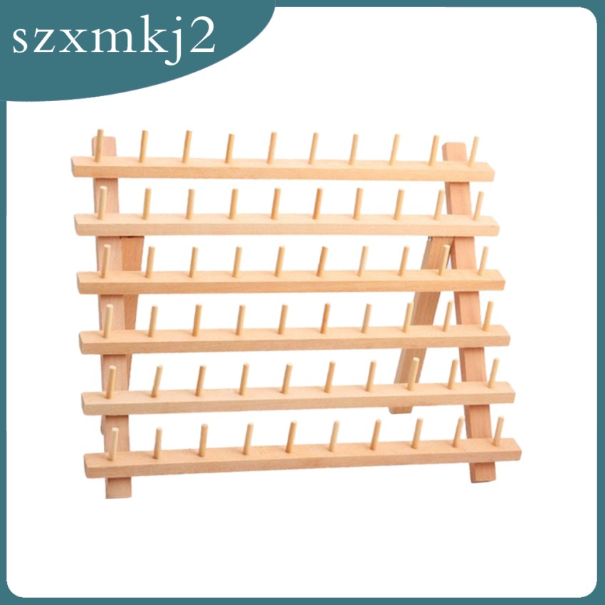 Giá Đựng 60 Cuộn Chỉ Bằng Gỗ