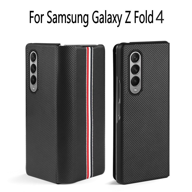 Ốp Điện Thoại Da PU Sợi Carbon Dạng Gập Chống Sốc Cho Samsung Galaxy Z Fold4 2022 5G Galaxy Z Fold 4 Z Fold3