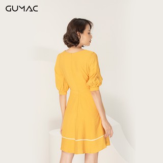 Đầm cổ U tay phồng GUMAC DA930