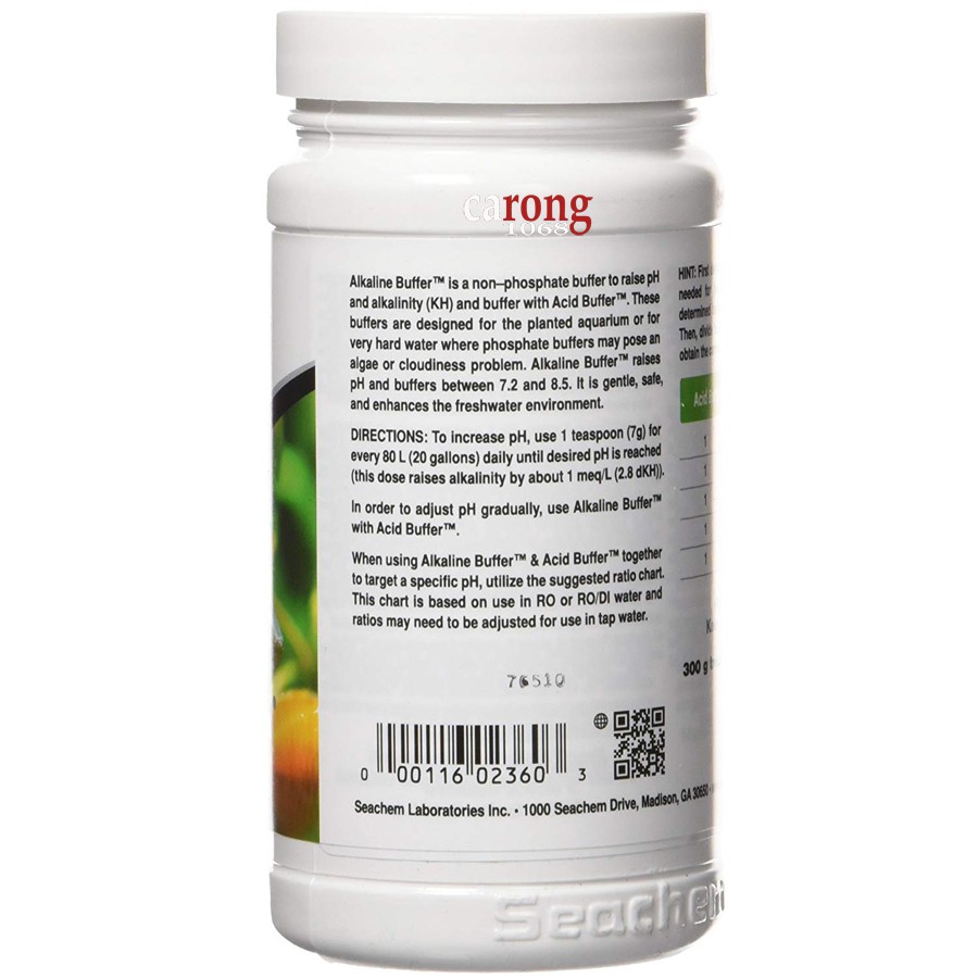Tăng pH và ổn định pH trong khoảng 7.2 - 8.5 Seachem Alkaline Buffer 300g