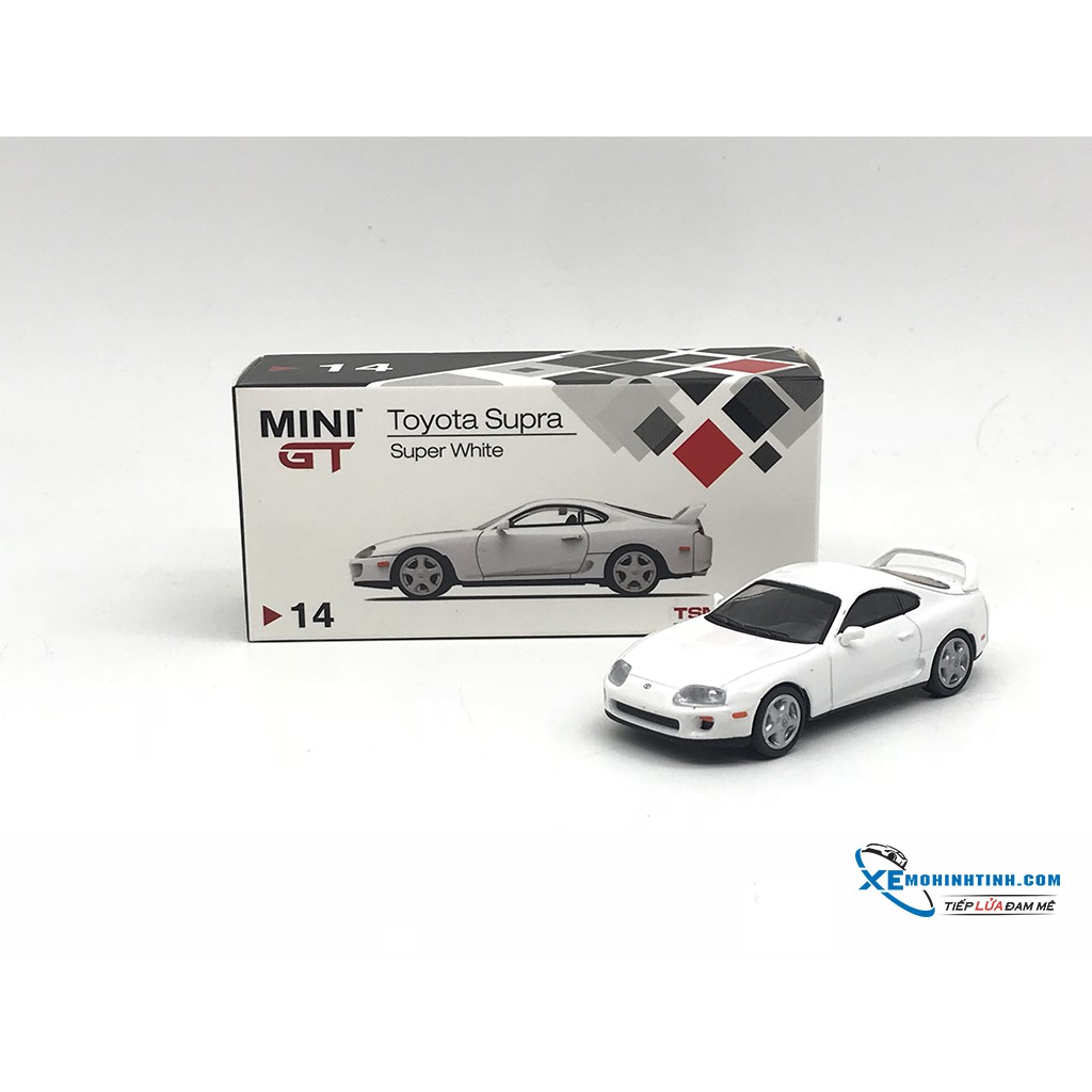 Xe Mô Hình Toyota Supra ( JZA80 ) Super White LHD 1:64 MiniGT ( Trắng )