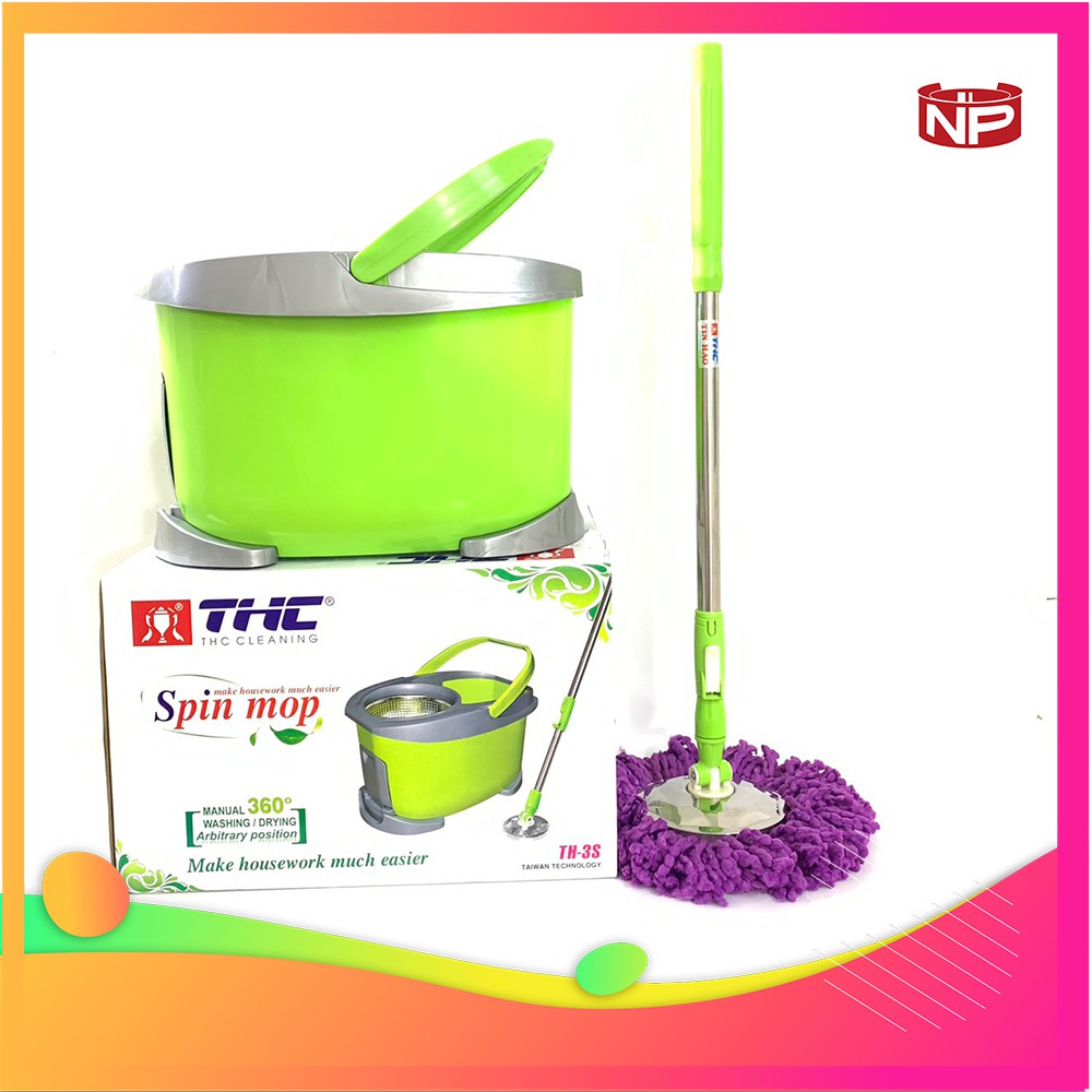 [Cao Cấp] Bộ lau nhà 360 độ thông minh tự vắt THC-3S Spin Mop