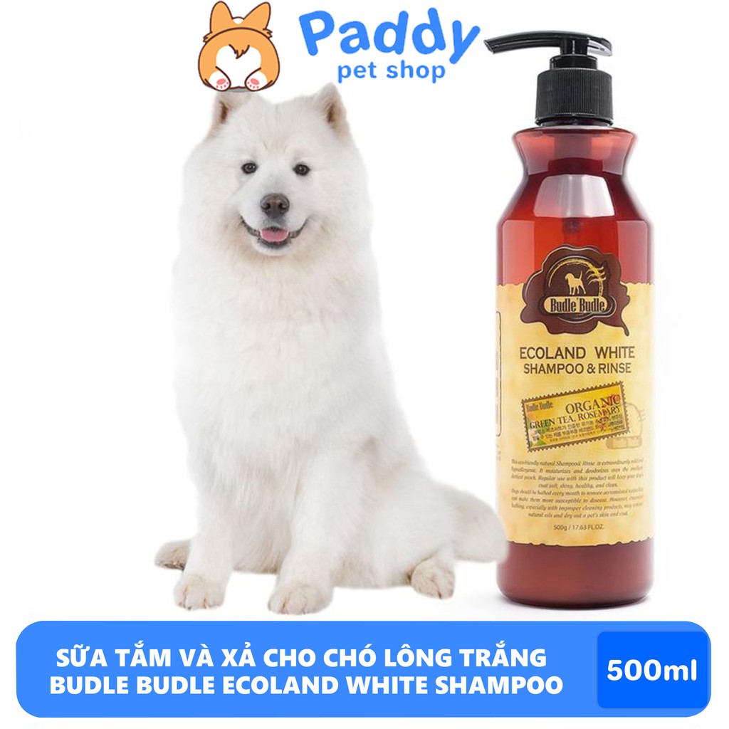 Sữa Tắm Hữu Cơ Cho Chó Lông Trắng Budle Ecoland White (500g)