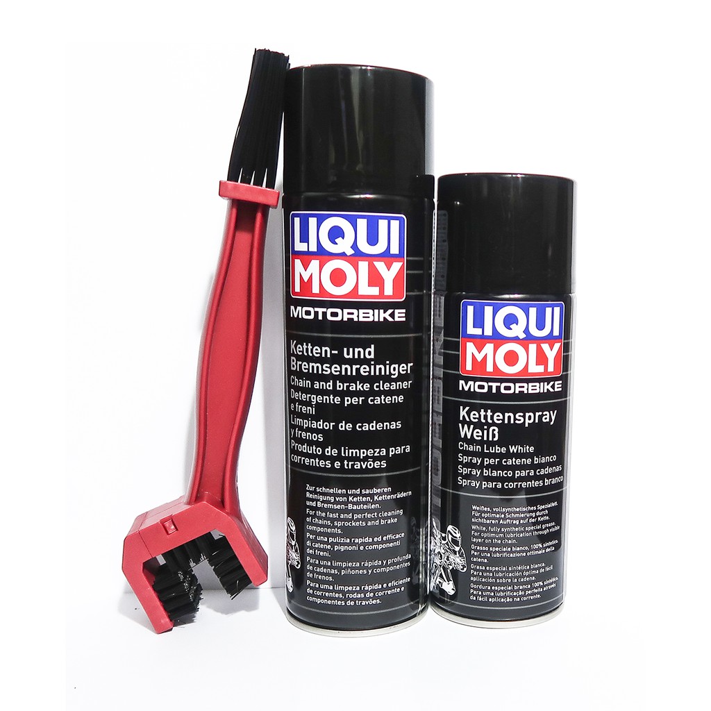 Combo vệ sinh sên, dưỡng sên LIQUI MOLY nhập khẩu Đức và bàn chải chà sên