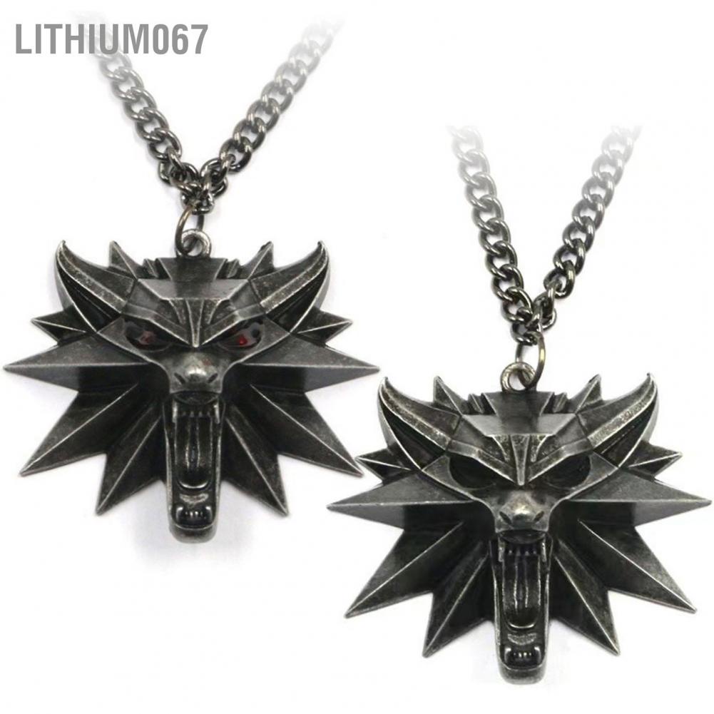 Lithium067 The Witcher 3 Wolf Medallion Vòng cổ Độ bền Chống trầy xước Viking Head Mặt dây chuyền cho Quà tặng Sắp xếp hàng ngày