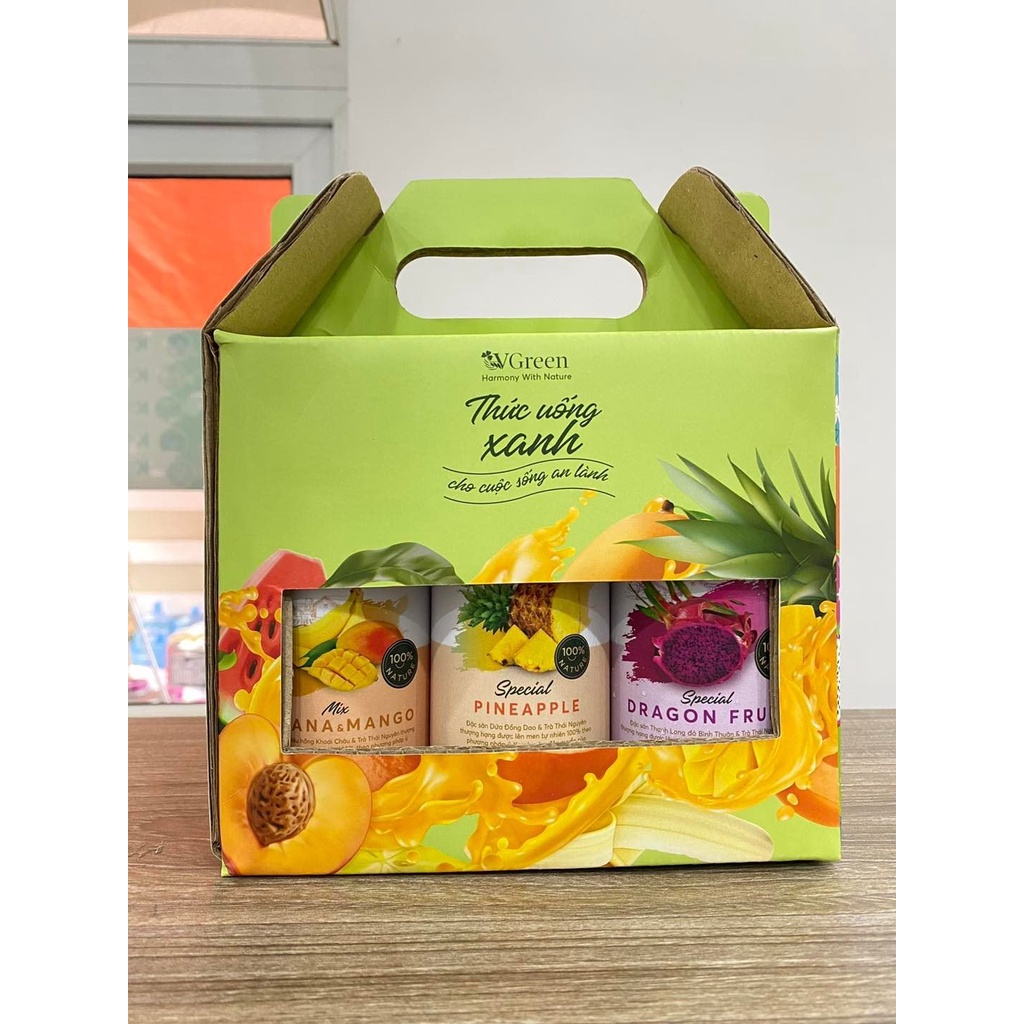 Trà bất tử trà trái cây lên men scoby Chill Kombucha Vgreen đào vải nhãn thanh long đỏ xoài táo xanh -  250ml-1L – FennC