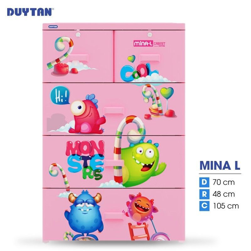 TỦ MINA L 4 TẦNG 5 NGĂN Nhiều mẫu DUY TÂN 70*48*105cm