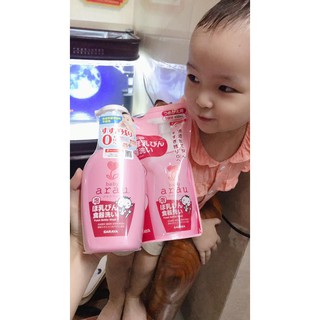 Combo Nước rửa bình sữa Arau Baby bình 500ml + túi 450ml