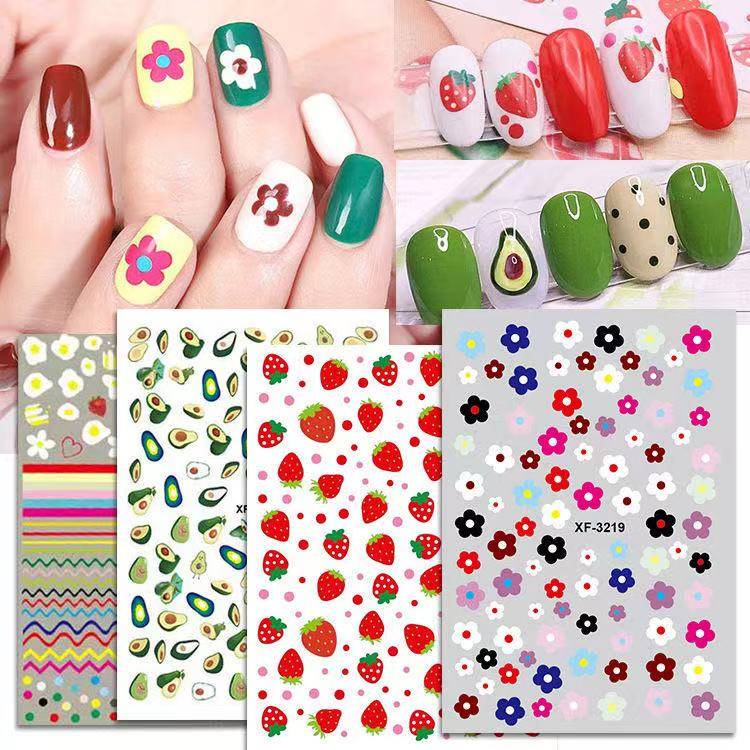 [Hàng mới về] Nhãn dán họa tiết 3D tự dính trang trí móng tay nghệ thuật độc đáo