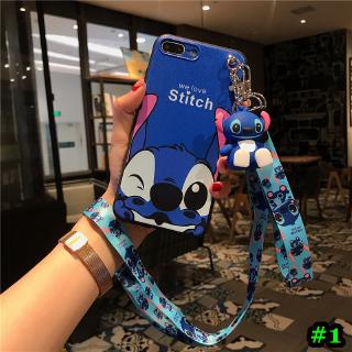 Ốp điện thoại in hình Stitch kèm móc khóa cho iPhone 6 6s 7 8 Plus X XS Max XR 11 Pro Max HD07
