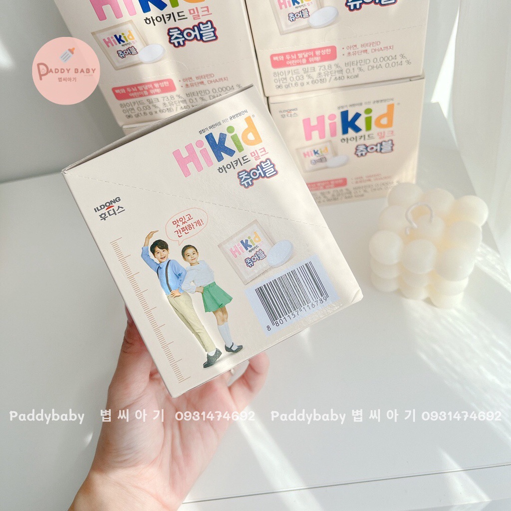 Sữa Tươi Hikid Dạng Kẹo Hàn Quốc - Hộp 60 viên cho bé từ 3-12y