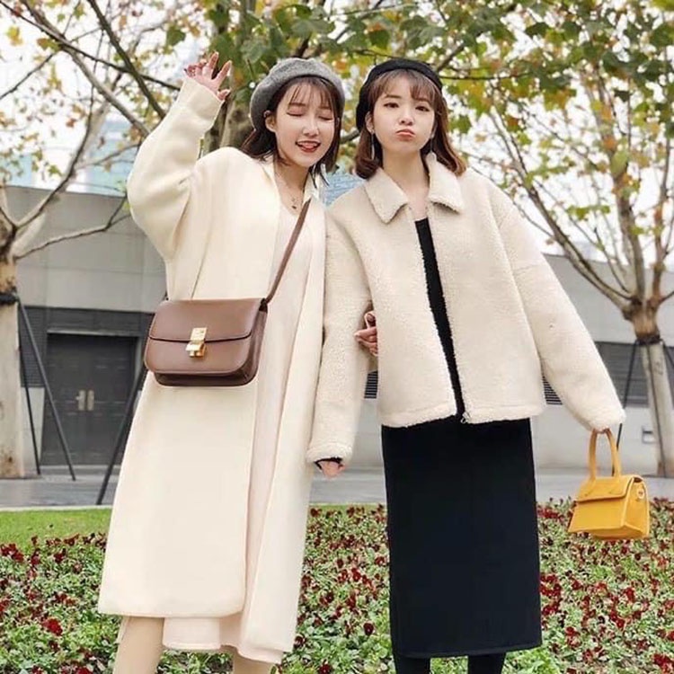 Váy len cổ tim dài tay Đầm nữ chất len đũa hai màu hàng VNXK