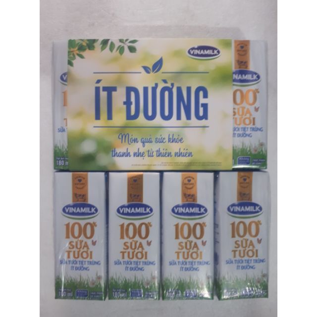 Thùng sữa tươi Vinamilk ít đường 180ml