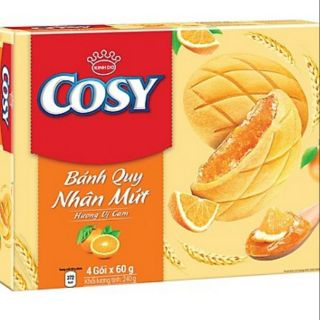 Bánh quy mềm cosy nhân mứt 240g. Có đủ vị: cam, dứa, táo, dâu