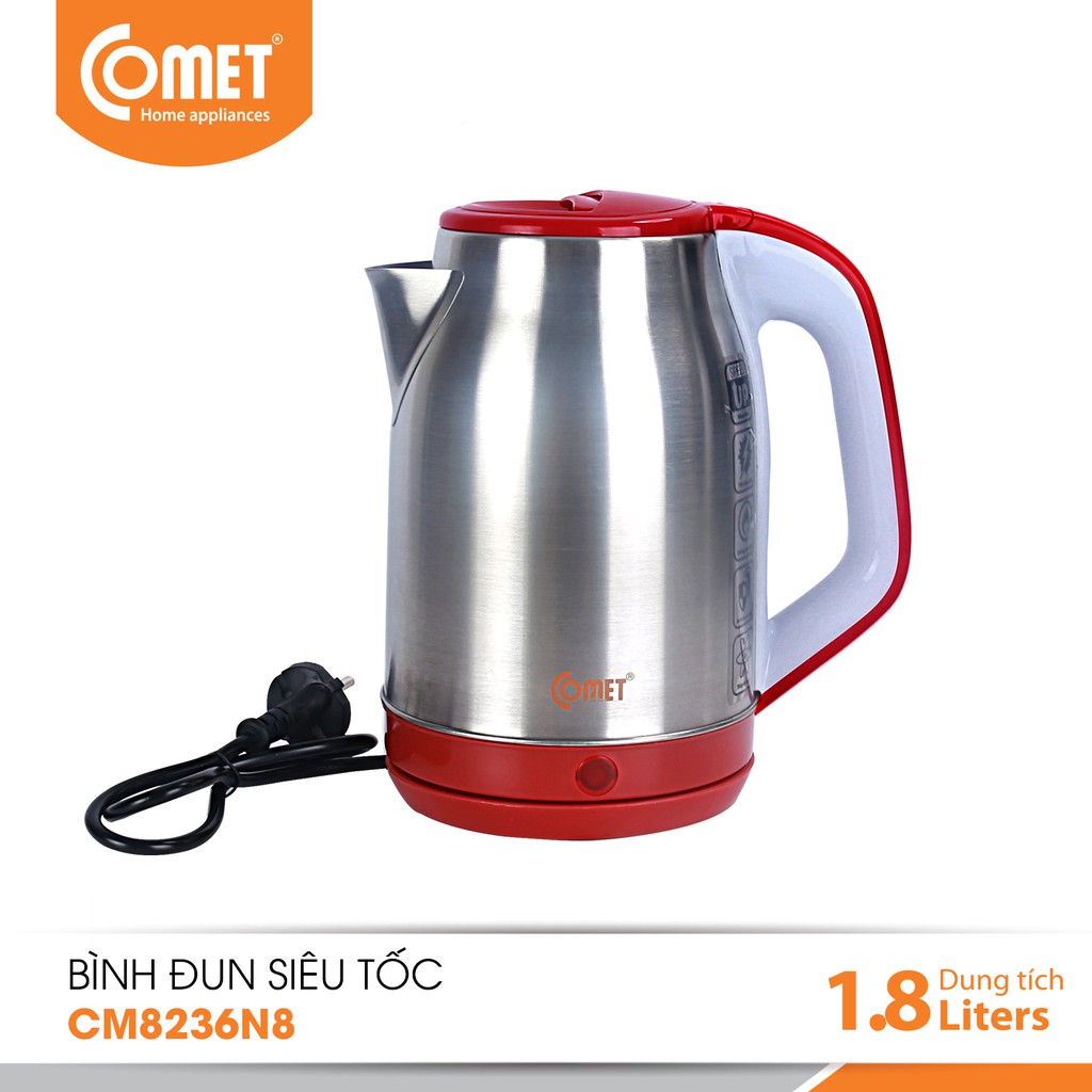 [Mã ELMALL5 giảm 5% đơn 300K] Bình đun siêu tốc COMET - CM8236N8