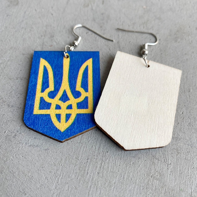 Khuyên Tai Mặt Hình Lá Cờ Anh Màu Xanh Dương / Vàng Sáng Tạo Thích Hợp Làm Quà Sinh Nhật / Đám Cưới