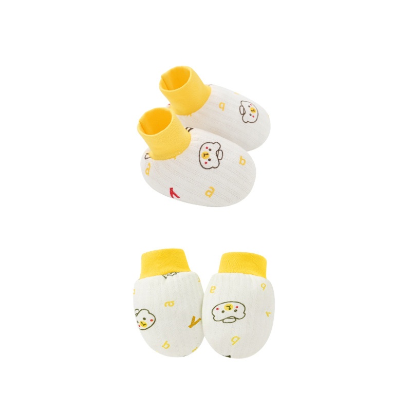 Bộ 2 Đôi Găng Tay Và Vớ Bằng Cotton Mềm Mại Chống Trầy Xước Dành Cho Bé Trai