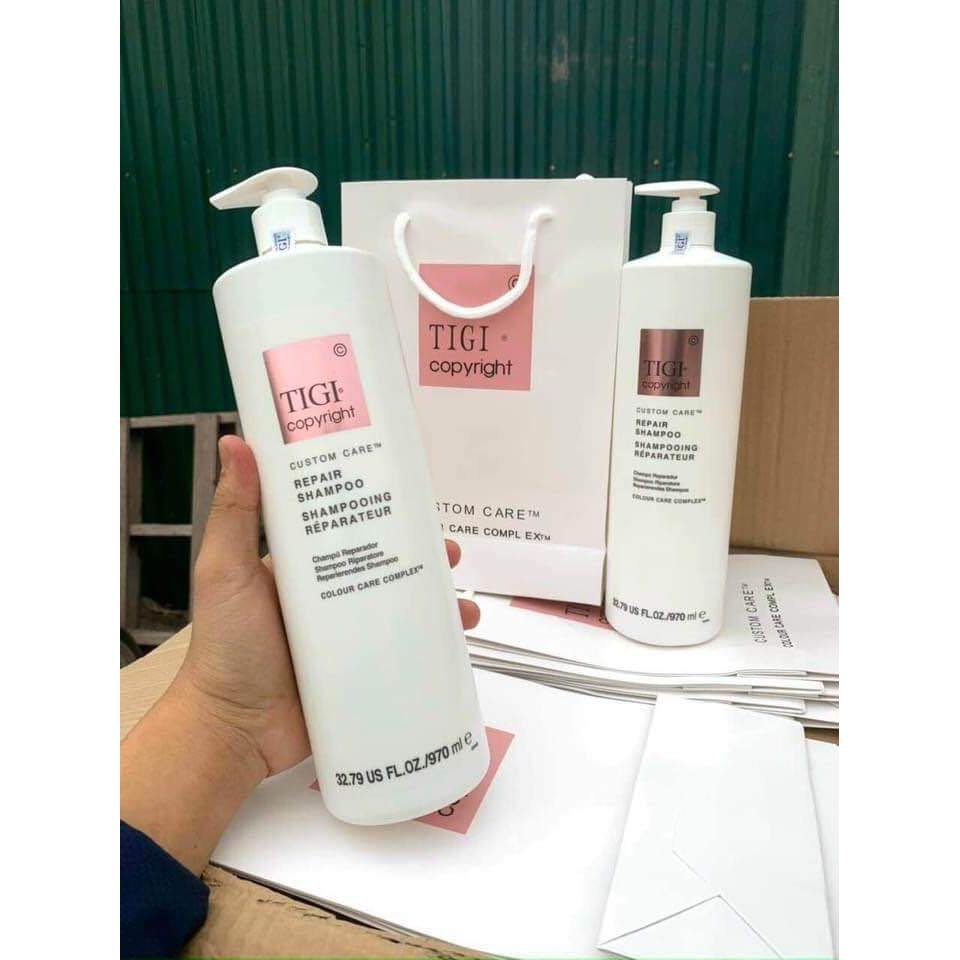 [ TIGI ] CẶP DẦU GỘI TIGI COPYRIGHT REPAIR 970ML - PHỤC HỒI TÓC NHUỘM, TÓC HƯ TỔN DO HÓA CHẤT HÀNG CHÍNH HÃNG