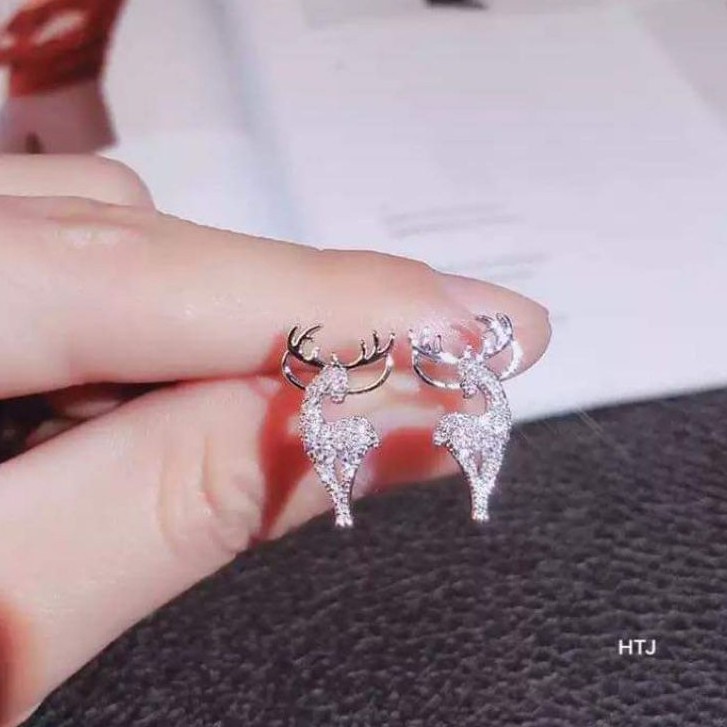 Bông tai bạc ta tuần lộc giáng sinh
