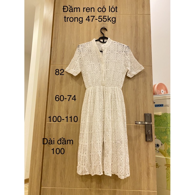 Đầm ren trắng dáng công sở