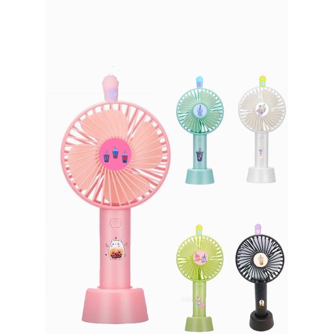 Quạt sạc trà sữa QSI25 cute dễ thương quạt boba tea usb  hoạt hình