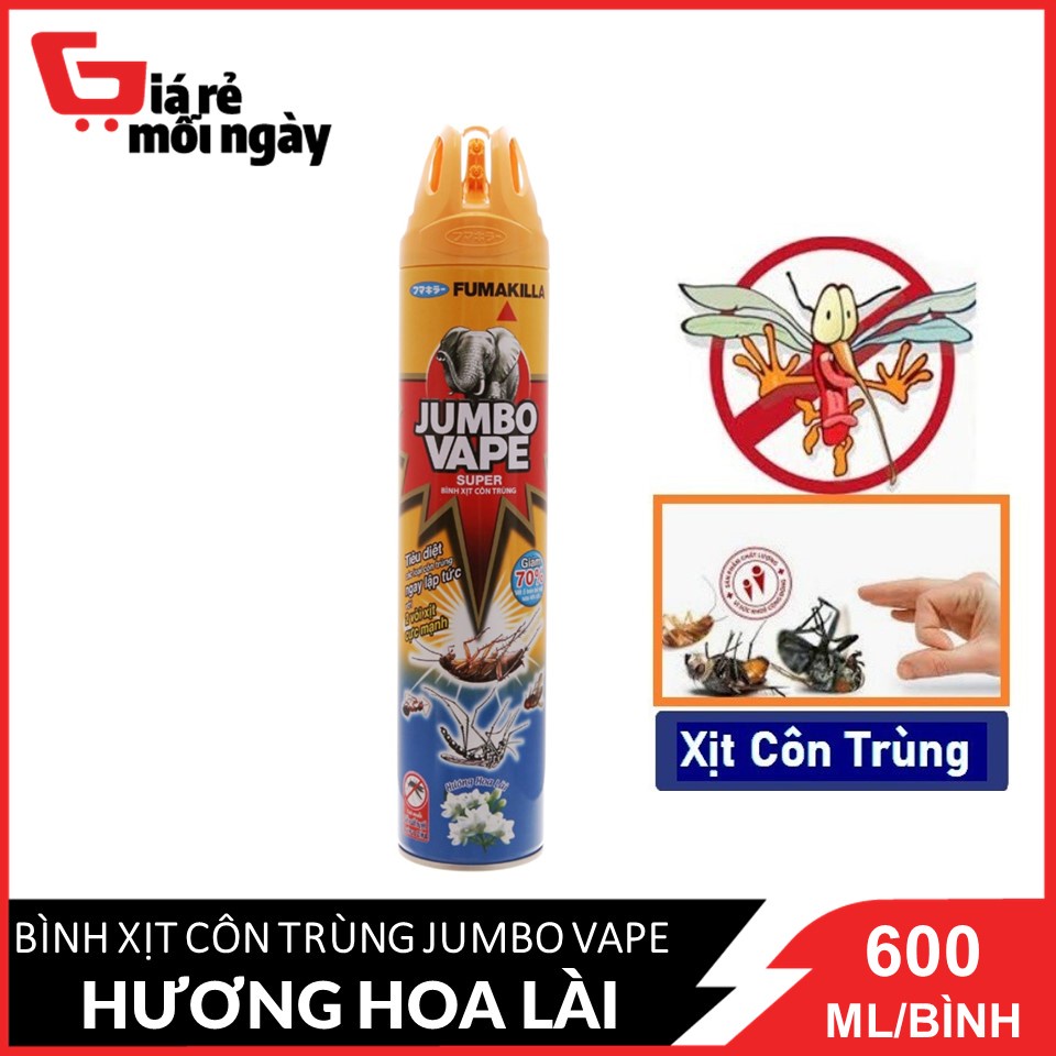 Bình xịt côn trùng JUMBO VAPE FIK Hương Hoa Lài 600ml