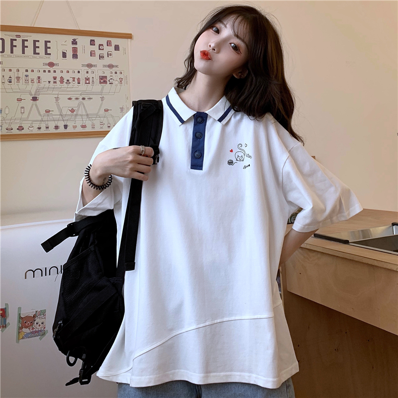 Áo Thun Polo Tay Ngắn Phong Cách Hàn Quốc Cho Nữ | BigBuy360 - bigbuy360.vn