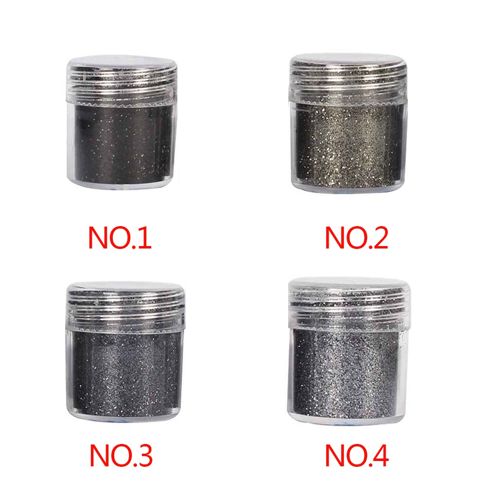 Bột Kim Tuyến Lấp Lánh Màu Đen Trang Trí Móng Tay 4-16