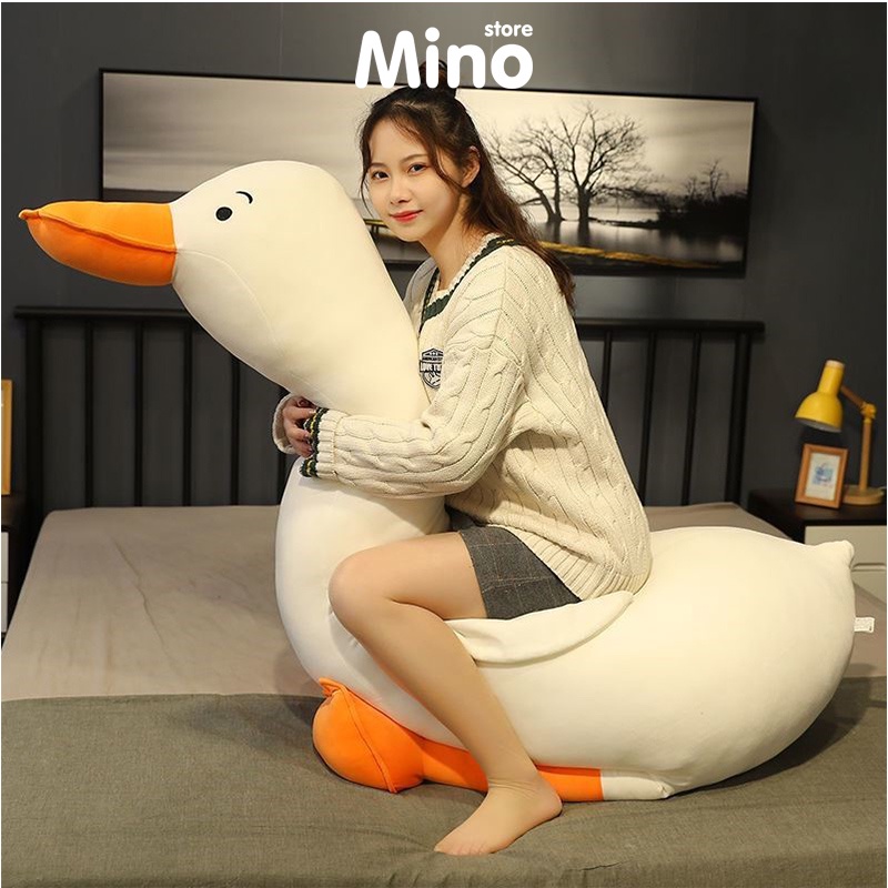 [Mã BMBAU50 giảm 7% đơn 99K] Gấu Bông Vịt Vàng Má Hồng Trầm Cảm MINO Gấu Bông Hình Ngỗng Mệt Mỏi TH87
