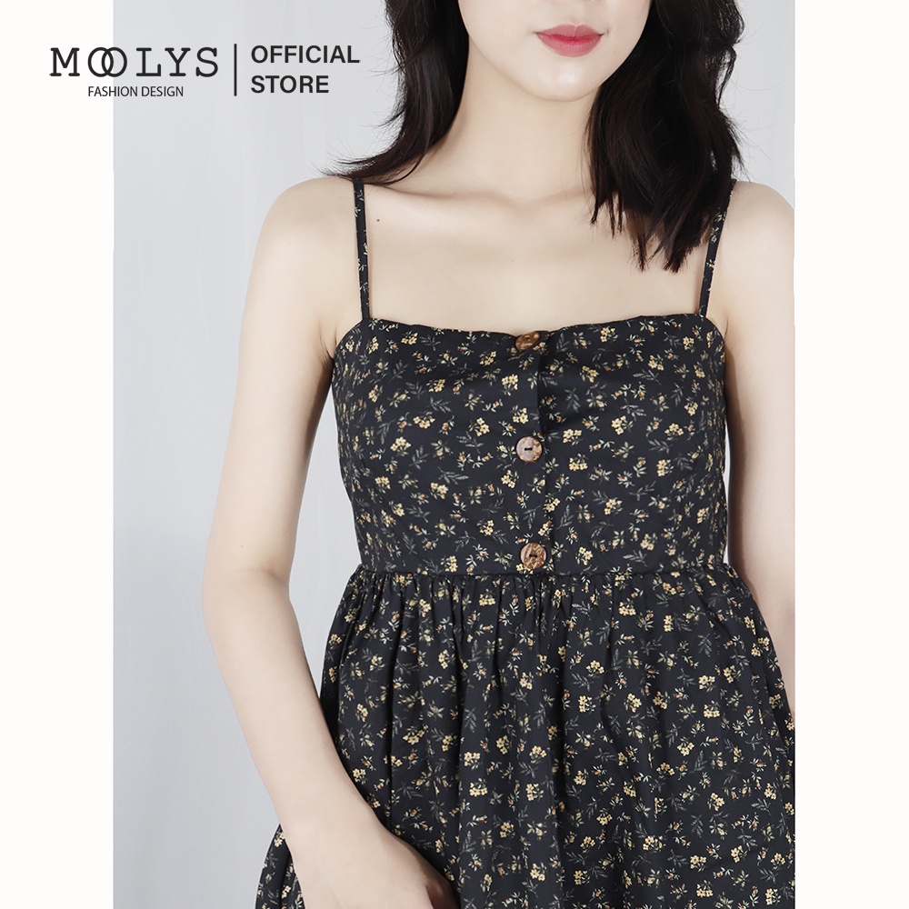 Đầm hai dây thiết kế Moolys dáng baby doll hoa nhí MD012