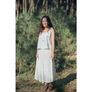 Chân váy xoè vải cotton mềm mại dáng dài vintage- Nhà Của Moon