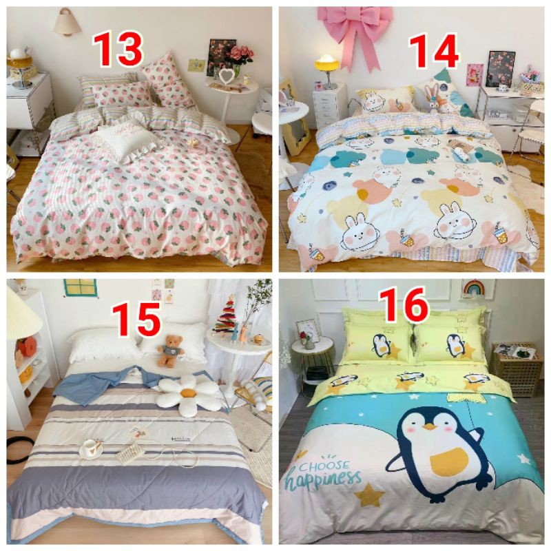 Bộ chăn ga gối phong cách Hàn quốc Cotton Living (100% cotton). Chọn mẫu