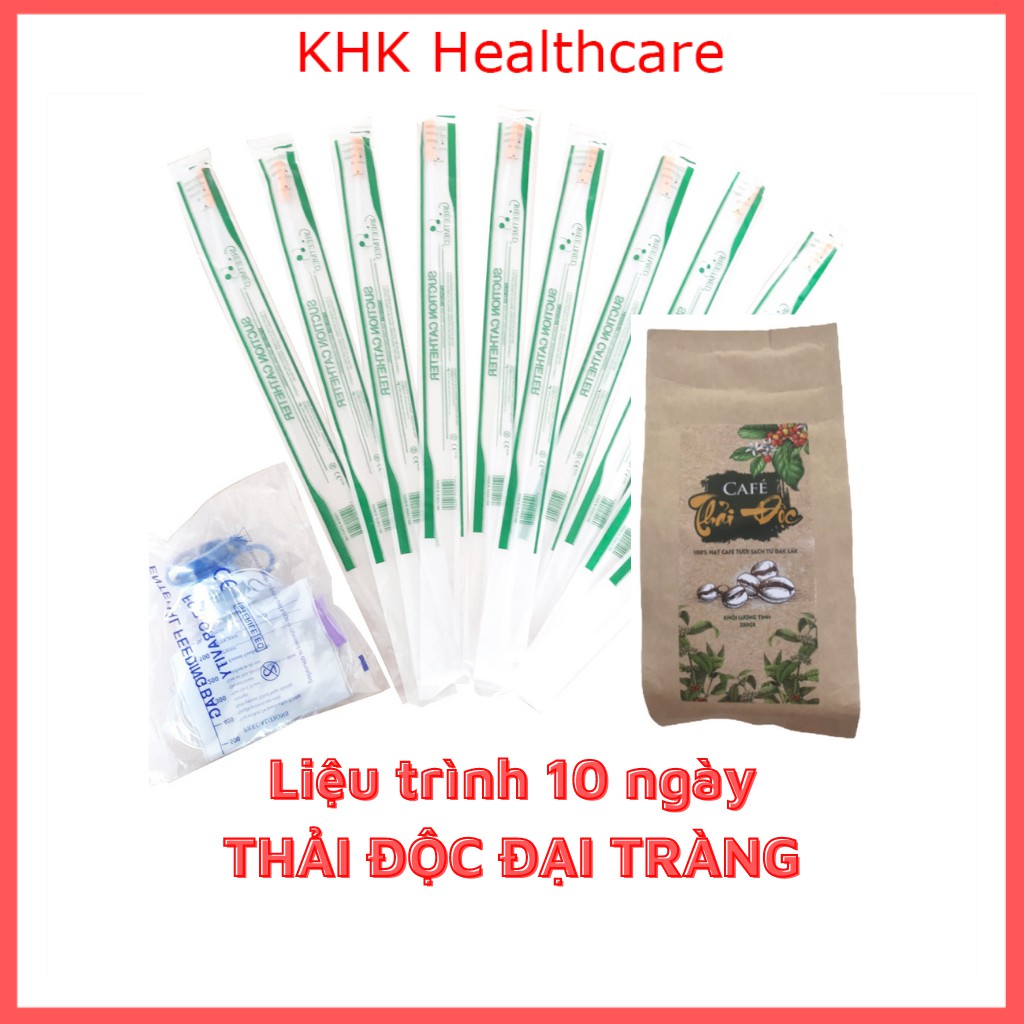 Trọn bộ thải độc đại tràng Gerson, thải độc cà phê (1 túi súc ruột Enema + 10 dây nối + 1 túi cafe thải độc)