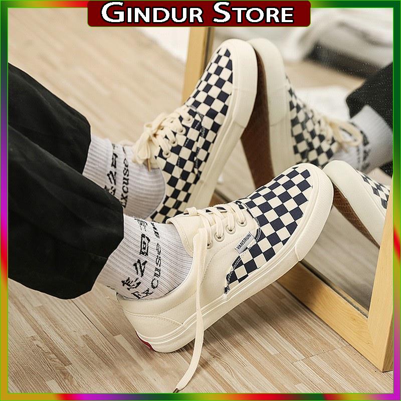 Giày thể thao vans caro buộc dây QC, giày bata van caro classic nam nữ full box