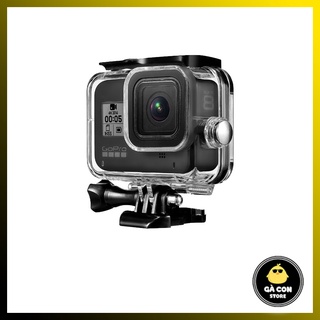 [Rẻ vô địch] Case chống nước gopro 8 chống nước cao cấp lên tới 45m - Combo kèm phao tay