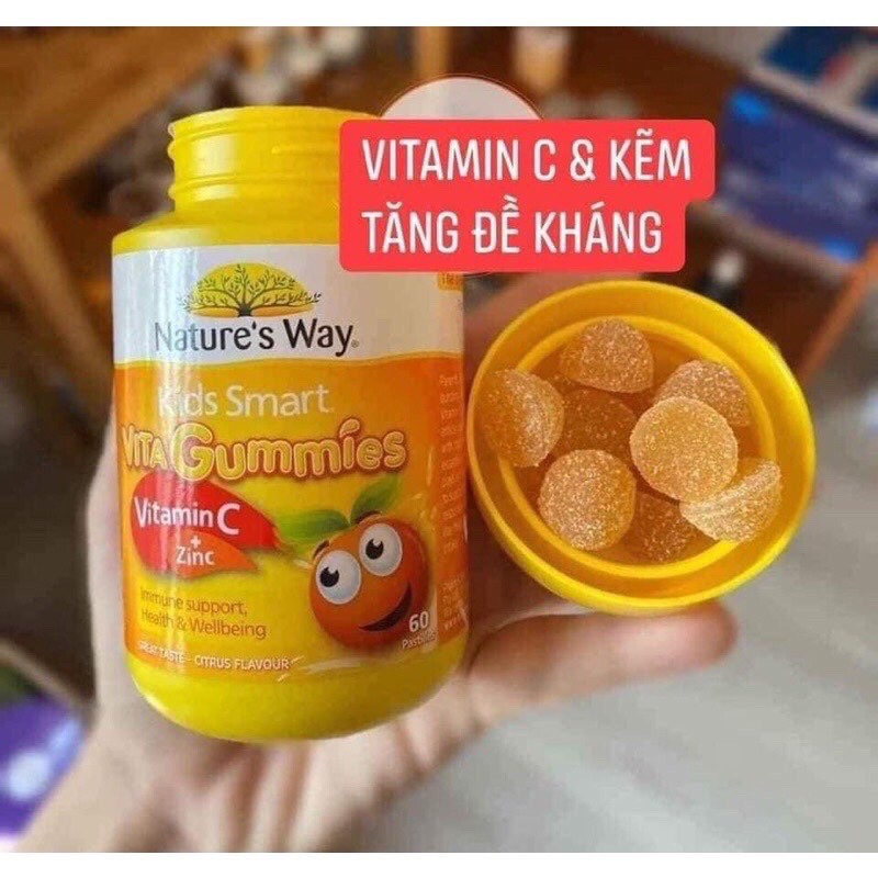 Vitamin Nature's Way Kids Smart VITA Gummies Vitamin C + Zinc hộp 60 viên