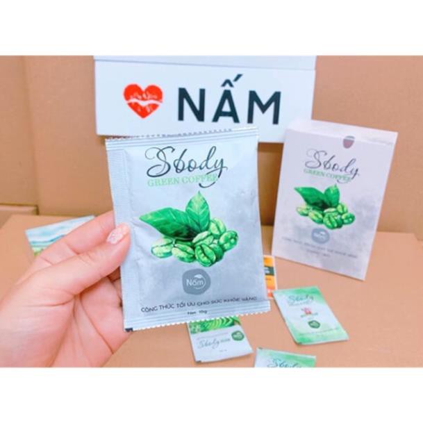 Tặng Granola - Caphe giảm cân SBODY GREEN COFFEE giảm cân đẹp dáng - Hộp 12 gói dạng bột pha