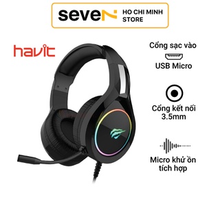 Tai nghe gaming havit h2232d - driver 50mm, led rgb, mic khử ồn