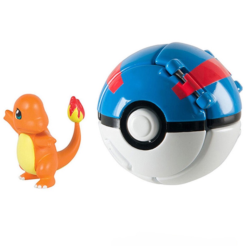 Đồ chơi mô hình nhân vật Pokemon anime hình quả bóng Venusaur Squirtle Transform phong cách hoạt hình sáng tạo