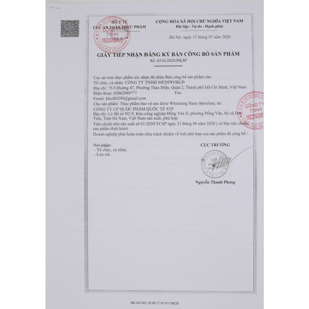 Viên uống trắng sáng da tự nhiên Whitening Nano Spirulina | Thế Giới Skin Care