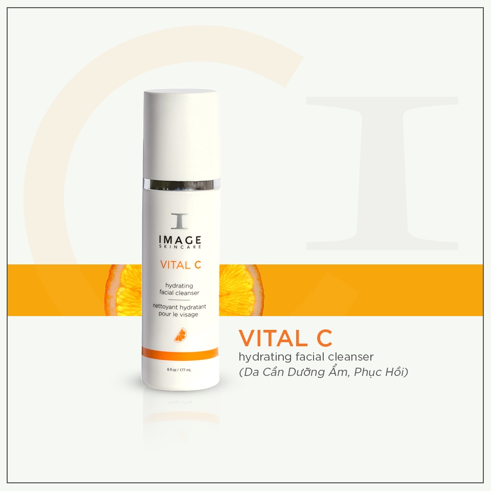 Sữa rửa mặt dưỡng ẩm và phục hồi da Image Skincare Vital C Hydrating Facial Cleanser 177ml
