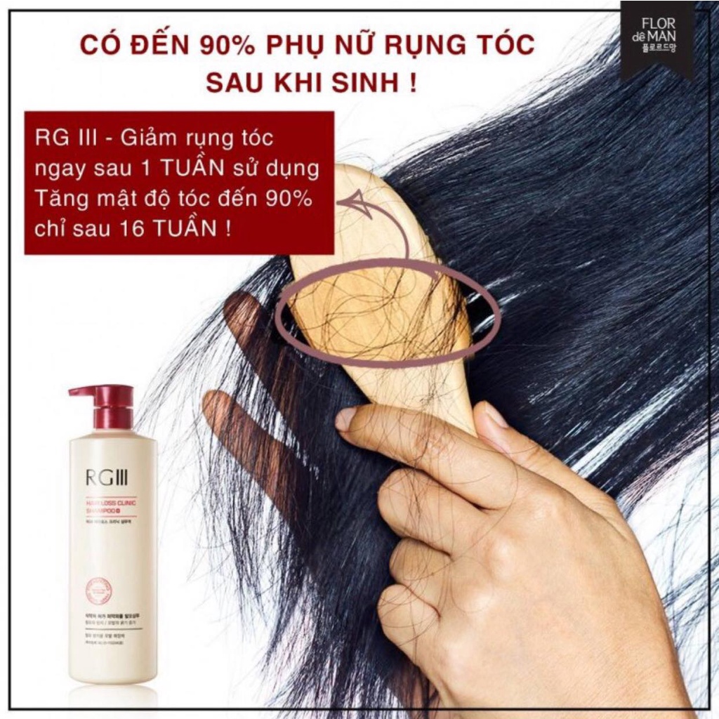 E68_Dầu Gội Chống Rụng Tóc Tinh Chất Hồng Sâm RGIII Hair Loss Clinic Shampoo 520ml