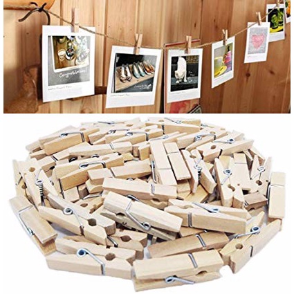 ☘️Túi 3 cái Kẹp Gỗ trơn không màu/ nhiều màu lớn-nhỏ xinh xắn dùng trang trí handmade,treo tranh ảnh,quấn chỉ tiện lợi☘️
