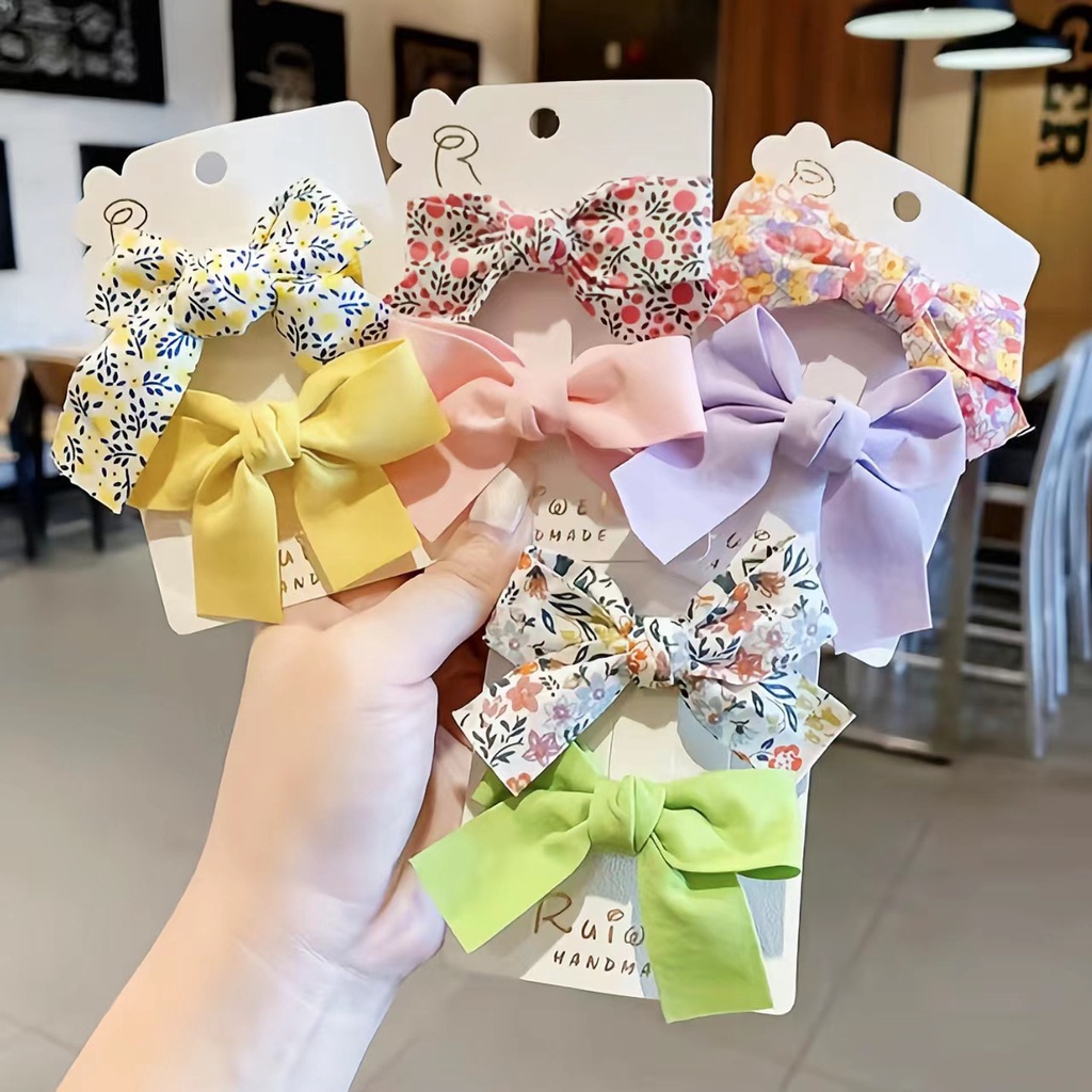 Set 2 Kẹp Tóc Nơ Dễ Thương Cho Bé Gái