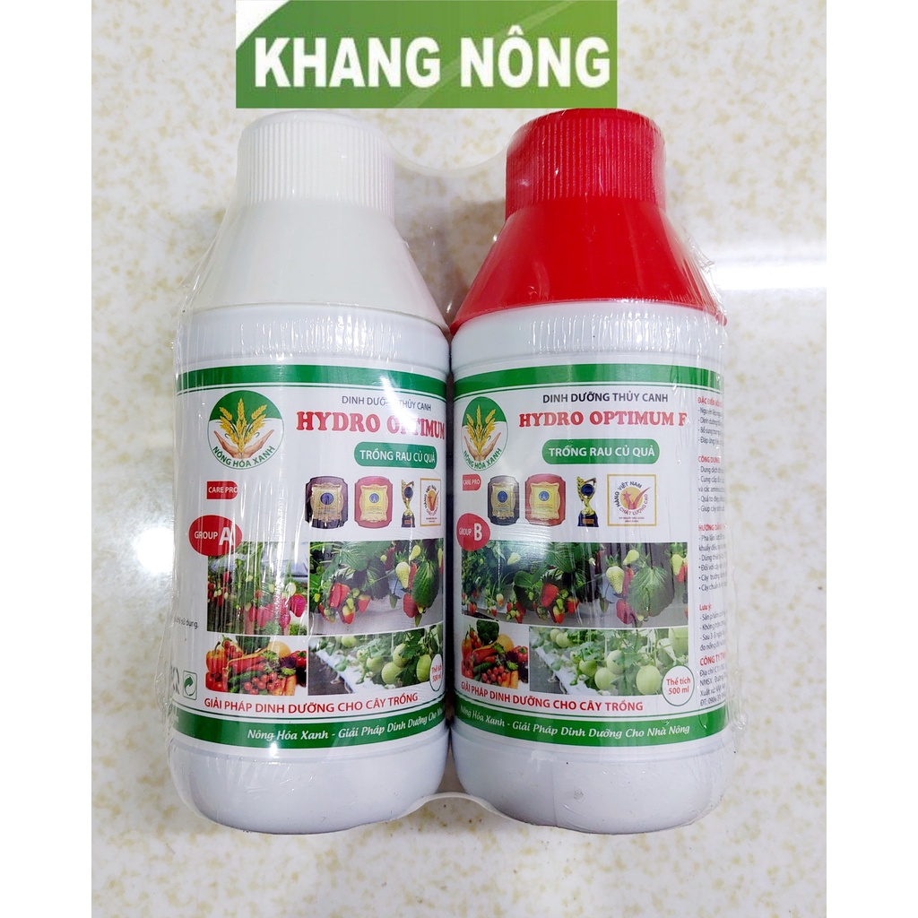 combo 2 chai ( group A và Group B) dinh dưỡng thủy canh trồng rau củ quả 500ml