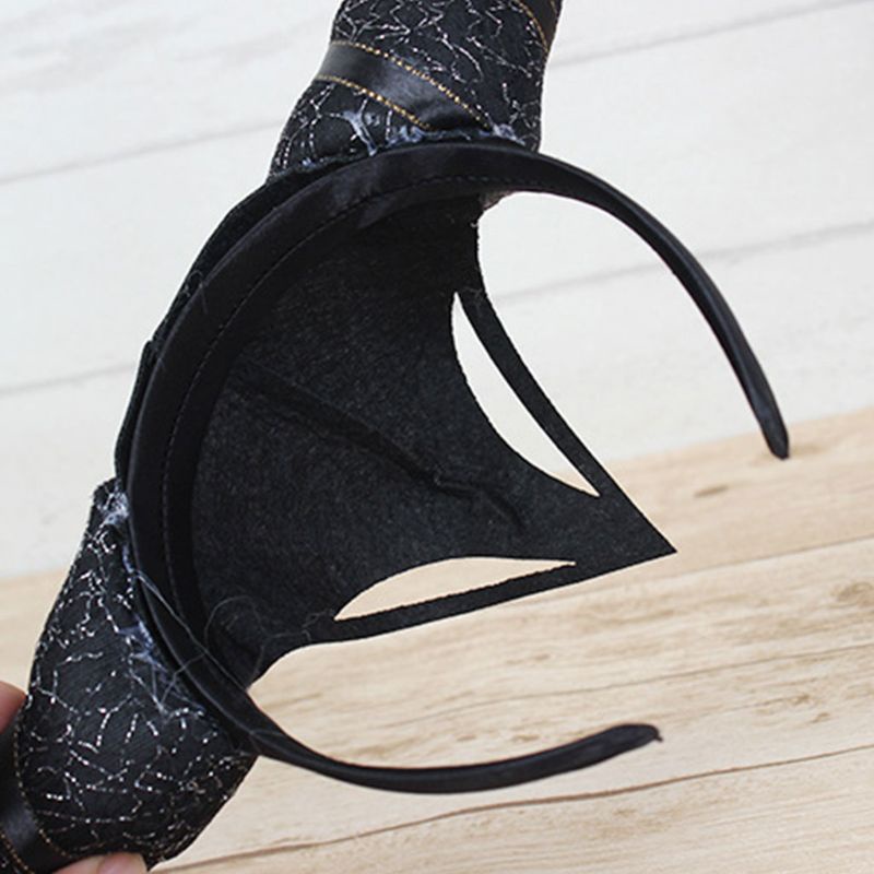 Băng Đô Cài Tóc Hình Sừng Quỷ Đính Kim Tuyến Hóa Trang Halloween