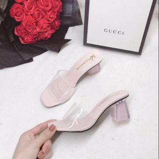Guốc Quai Trong Gót Trong Pha Màu 5p
