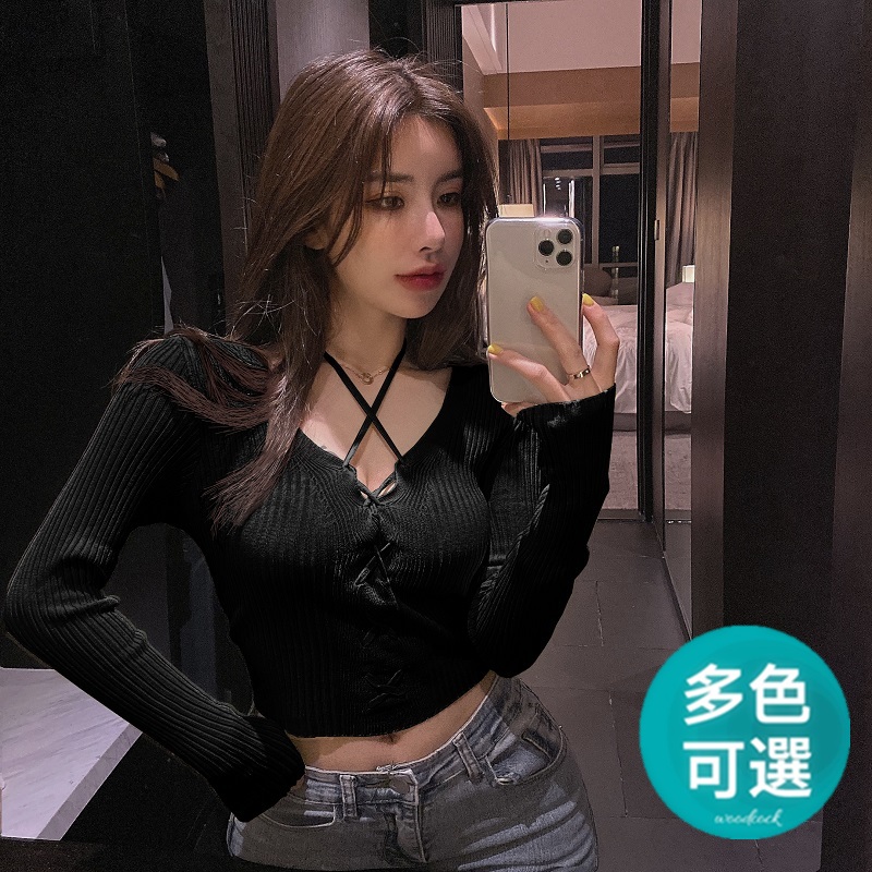 Áo Sweater Tay Dài Cổ Chữ V Phối Ren Quyến Rũ Thời Trang Hàn Quốc